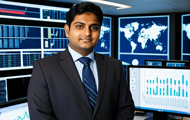 A confident, professional SOC project manager, a South Asian man, in a modest business suit, standing in a state-of-the-art Security Operations Center (SOC) control room. The background features large, high-resolution screens displaying abstract, non-specific data visualizations, charts, and network diagrams. Other team members, also in professional attire, are visible in the background, working collaboratively at their workstations. The lighting is modern and strategic, emphasizing a professional and focused atmosphere. fully clothed, appropriate attire, modest clothing, safe for work, appropriate content, professional, perfect anatomy, correct proportions, natural pose, well-formed hands, proper finger count, natural body proportions, professional photography, high quality.
