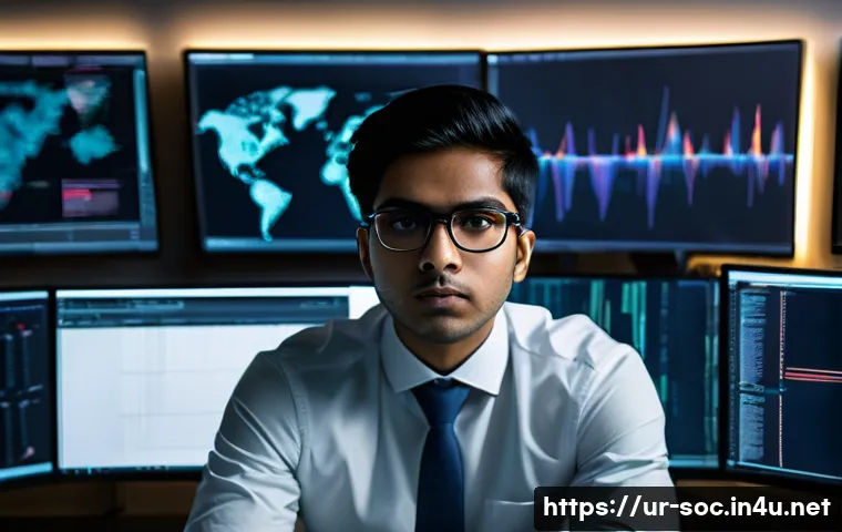 보안관제센터 자격 취득 전략 노하우 - **A Focused SOC Analyst at a Multi-Monitor Workstation**
An immersive, cinematic image of a youn...