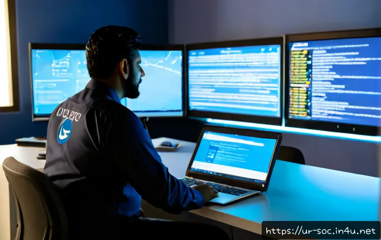 Home 17 보안관제 전문가의 커리어 빌딩 전략 - Photorealistic cybersecurity operations center in Lahore, Pakistan, showing a focused Pakistani secu...